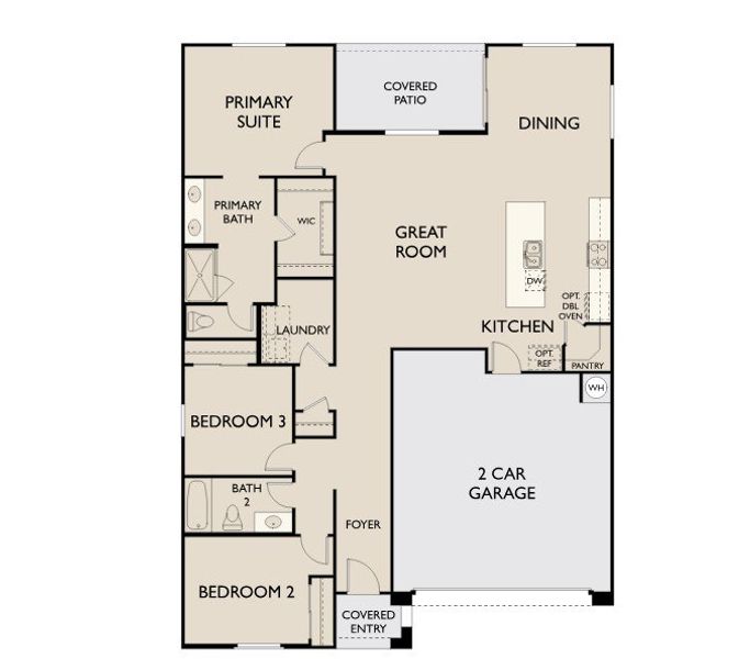 2D floor plan layout for the Violet by Ashton Woods in Estrella Crossing, Laveen, AZ (Image 5).