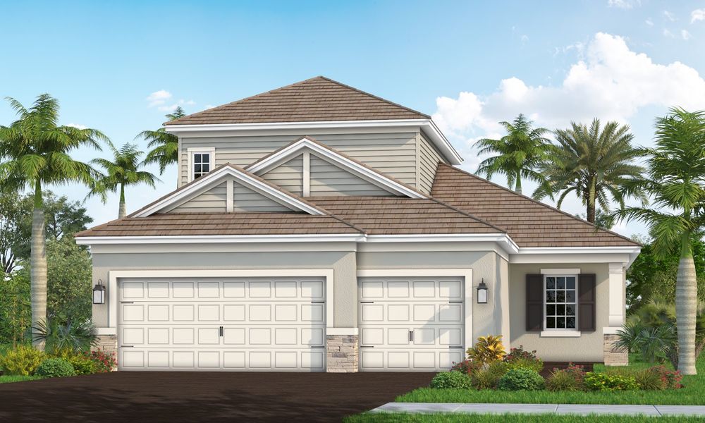 Representative exterior photo of a completed home built from the Lighthouse by Neal Communities in Boca Royale Golf & Country Club at Wellen Park, Englewood, FL (Image 23).