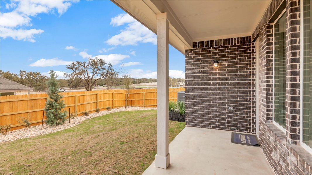 Exterior details and patio area of a home in Rosenbusch Ranch, Leander (Image 3). Exterior details and patio area of a home in Rosenbusch Ranch, Leander (Image 3).
