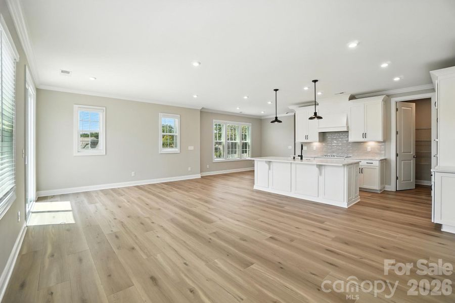 representation of great room/dining/kitchen