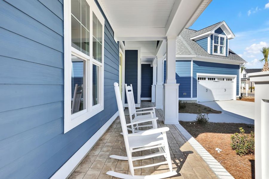 Exterior details and patio area of a home in Compass Pointe, Leland (Image 3). Exterior details and patio area of a home in Compass Pointe, Leland (Image 3).
