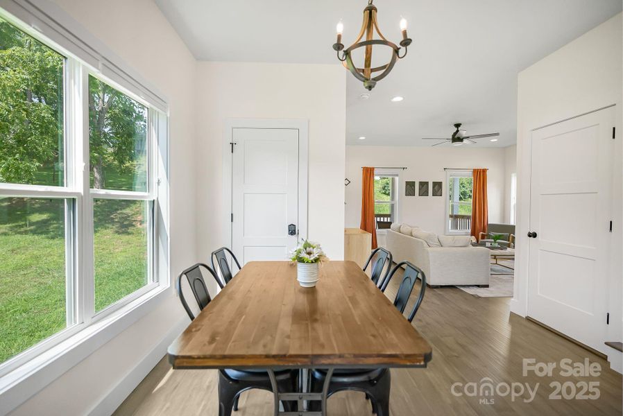 Spacious dining area