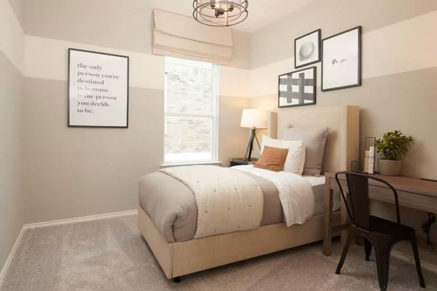 Photo of Pulte model home with same floor plan, not of actual home listed.