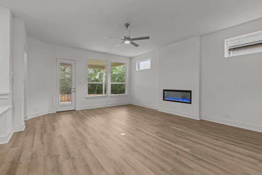 Representative unfurnished interior of a home built from the Maddie by Chesmar Homes in Buffalo Crossing, Cibolo (Image 7). Representative unfurnished interior of a home built from the Maddie by Chesmar Homes in Buffalo Crossing, Cibolo (Image 7).