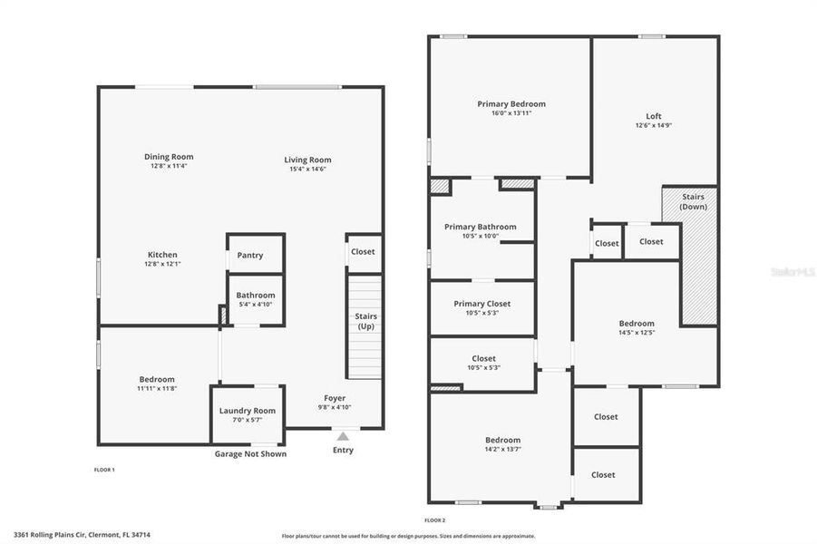 2D floor plan layout of this home in , Clermont, FL (Image 4).