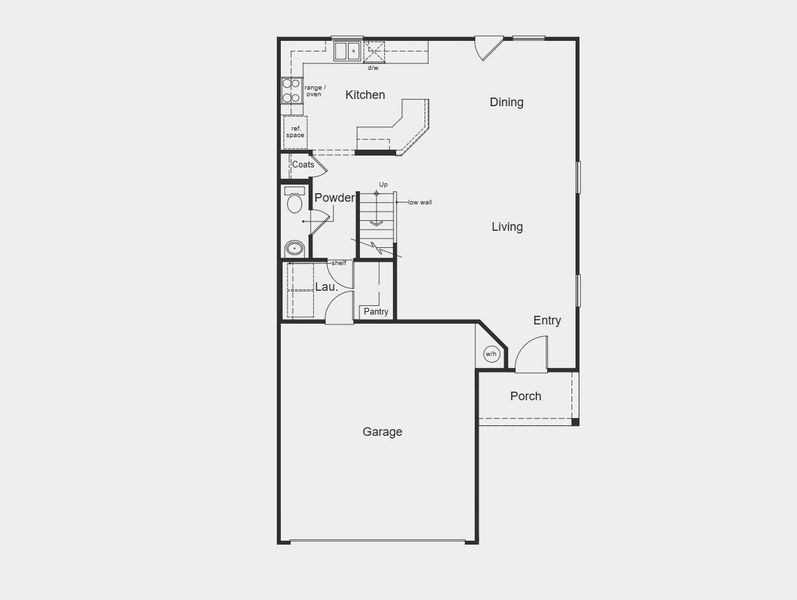 2D floor plan layout for the 1907 by KB Home in Brighton Trails, Hockley, TX (Image 3).