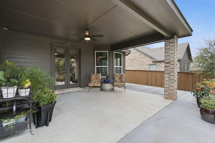Exterior details and patio area of a home in Covenant Springs, Springtown (Image 24).