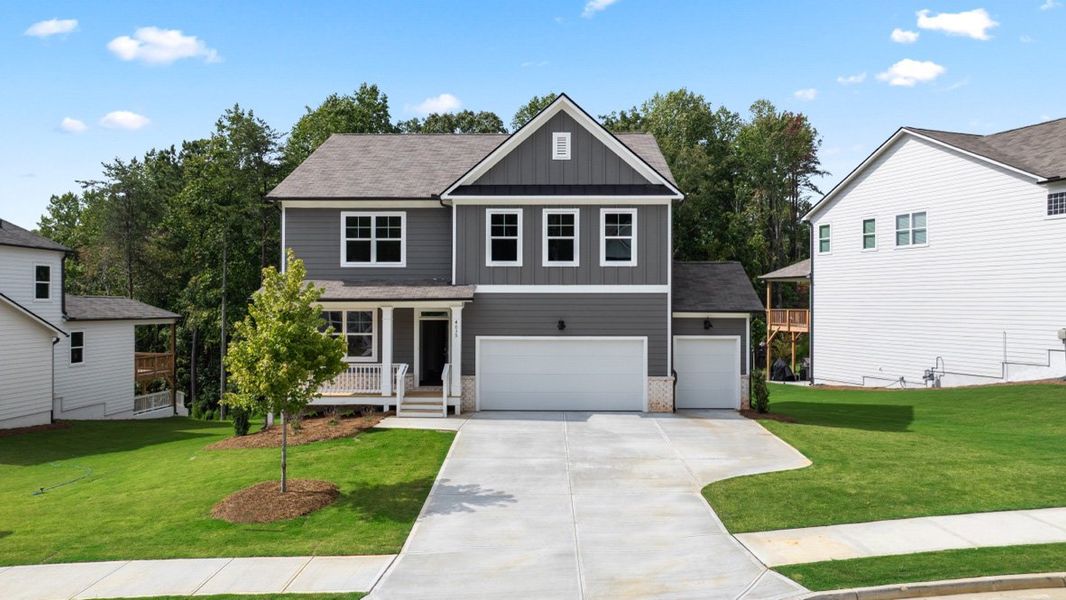 Representative exterior photo of a completed home built from the HANOVER by D.R. Horton in Falcon Landing, Gainesville, GA (Image 1).