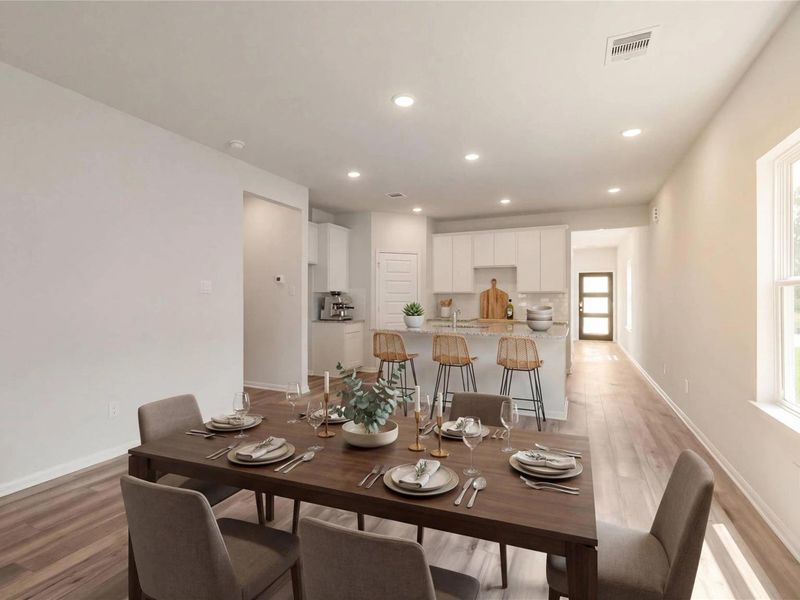 Furnished interior view inside a new home in Caney Creek Place, Conroe (Image 9).