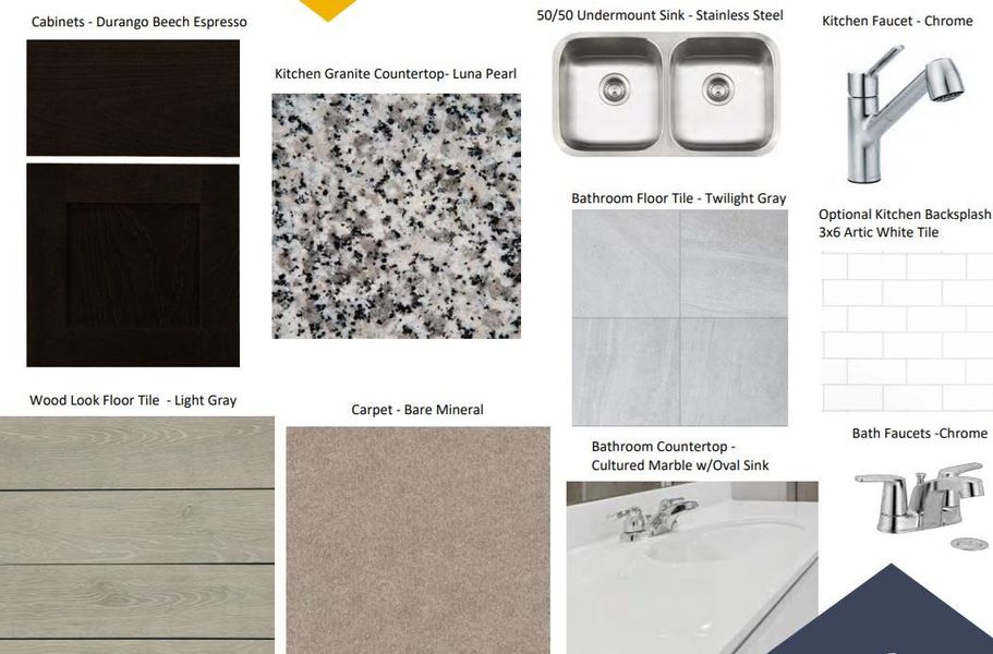 Sample of building materials used in homes in Marble Creek Crossing, Austin (Image 4).