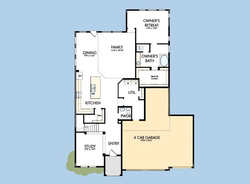 2D floor plan layout for the The Borden by David Weekley Homes in Escondido - Overlook Collection, Magnolia, TX (Image 3).