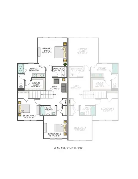 2D floor plan layout of this home in Park Central, Georgetown, TX (Image 5).