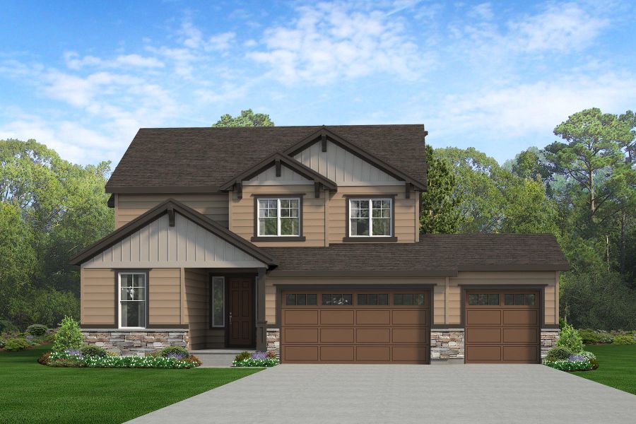 Representative exterior photo of a completed home built from the Jansen by Risewell Homes in Cherry Meadows, Brighton, CO (Image 25).