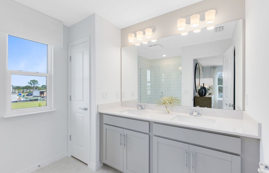 Representative furnished interior of a home built from the Marigold by Pulte Homes in Harbor Square, Palm Bay (Image 17).
