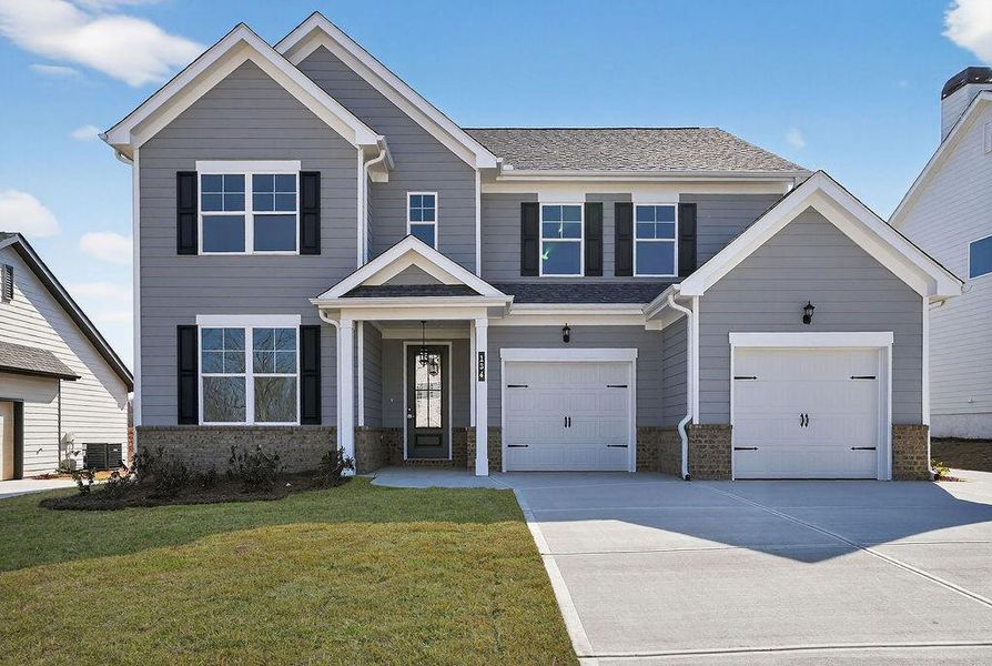 Front exterior of a new home in , Homer, GA, highlighting curb appeal (Image 19).