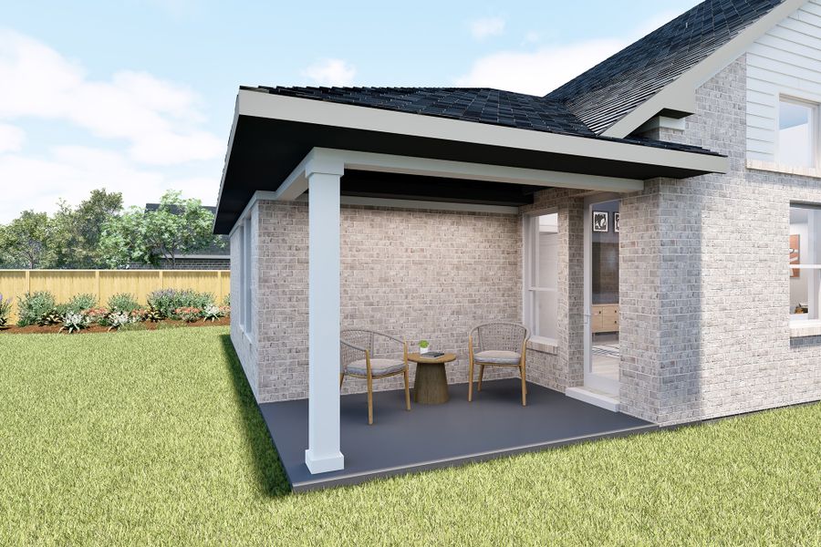 Representative exterior details of a home built from the The Waco by David Weekley Homes in The Grand Prairie - Meadow Collection, Hockley (Image 4).