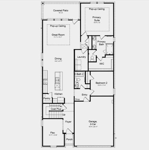 Additional highlights include: 12'' pop up ceilings at great room and primary suite. Additional highlights include: 12'' pop up ceilings at great room and primary suite.