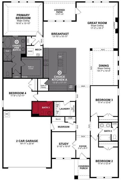 2D floor plan layout of this home in Lovers Landing, Forney, TX (Image 4).