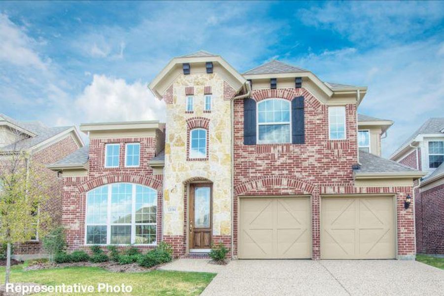 Representative exterior photo of a completed home built from the Grand Alexandria by Grand Homes in Grand Oaks, Celina, TX (Image 19). Representative exterior photo of a completed home built from the Grand Alexandria by Grand Homes in Grand Oaks, Celina, TX (Image 19).