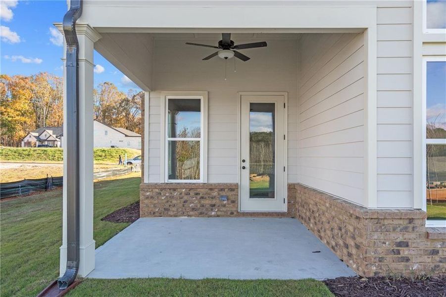 Exterior details and patio area of a home in Yellowstone Farms, Cumming (Image 26).