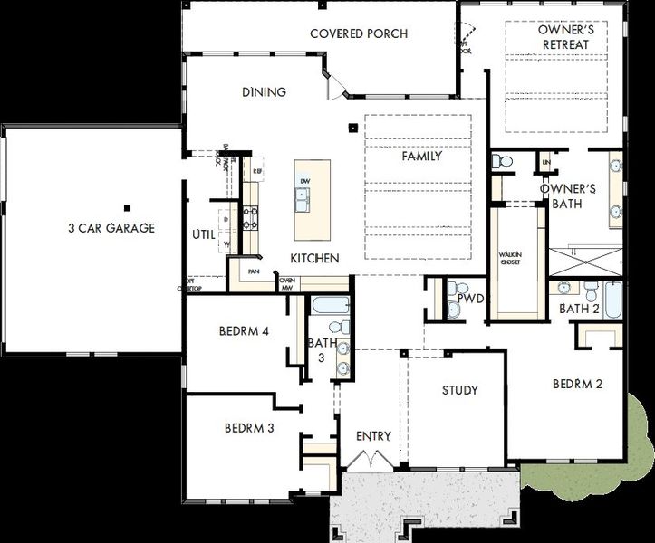 2D floor plan layout of this home in Megans Landing – Half-Acre Homesites, Castroville, TX (Image 2). 2D floor plan layout of this home in Megans Landing – Half-Acre Homesites, Castroville, TX (Image 2).