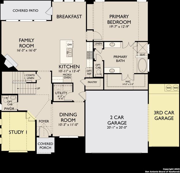2D floor plan layout of this home in Megan's Landing 70's, Castroville, TX (Image 2).