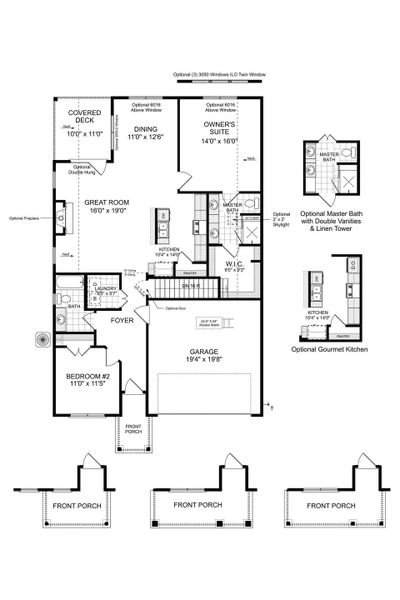 2D floor plan layout for the The Everleigh by Windsong Properties in Madeira, Acworth, GA (Image 3).