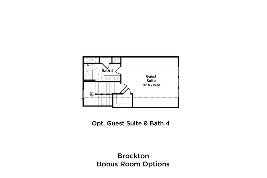 2D floor plan layout for the Brockton by DRB Homes in Miller Farm Single Family Homes, Pineville, NC (Image 4).