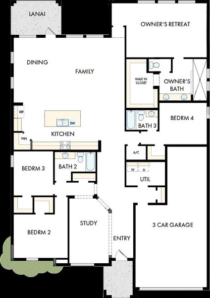 2D floor plan layout of this home in Southwind – Executive Series, Plant City, FL (Image 5).