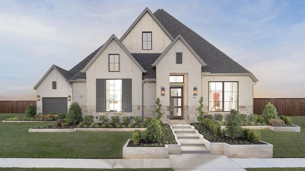 Front exterior of a new home in Somerset Park, Rockwall, TX, highlighting curb appeal (Image 1). Front exterior of a new home in Somerset Park, Rockwall, TX, highlighting curb appeal (Image 1).
