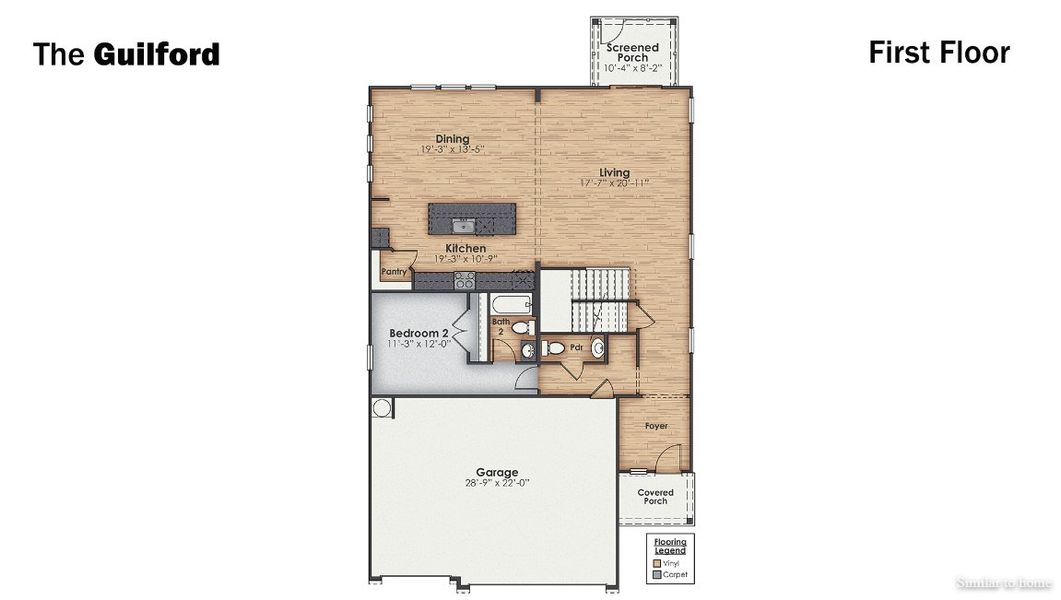 2D floor plan layout of this home in Merchant Point, Jacksonville, NC (Image 2). 2D floor plan layout of this home in Merchant Point, Jacksonville, NC (Image 2).