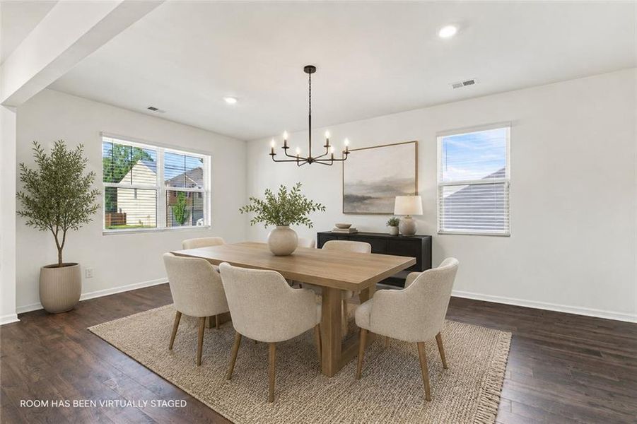 Furnished interior view inside a new home in The Enclave at Flat Rock Hills, Stonecrest (Image 4).