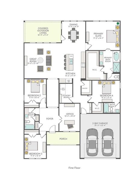 2D floor plan layout for the Rainey by Tri Pointe Homes in Lariat, Liberty Hill, TX (Image 5).