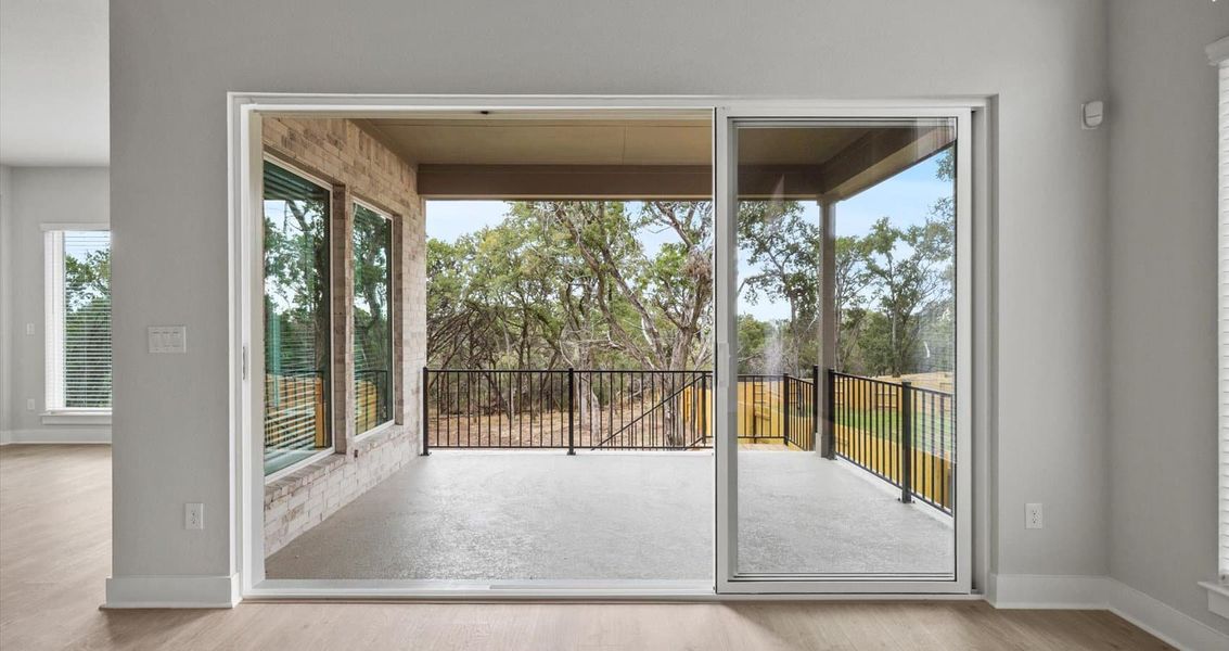 Exterior details and patio area of a home in Meyer Ranch, New Braunfels (Image 4).
