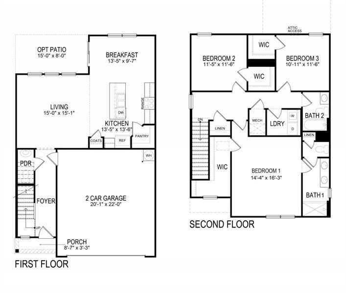 2D floor plan layout of this home in Oakleigh Glen, Dallas, GA (Image 3). 2D floor plan layout of this home in Oakleigh Glen, Dallas, GA (Image 3).