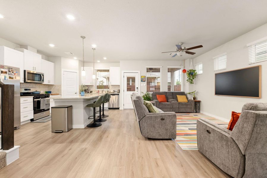 Furnished interior view inside a new home in Dunvale Village - Townhome Collection, Houston (Image 13). Furnished interior view inside a new home in Dunvale Village - Townhome Collection, Houston (Image 13).