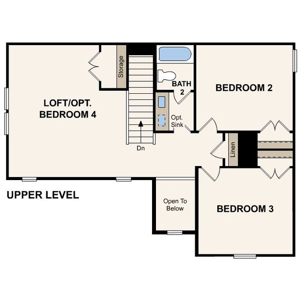 2D floor plan layout of this home in Prestige Collection at Overland Grove, Forney, TX (Image 3).