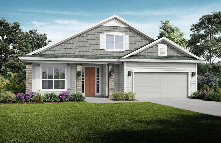 Representative exterior photo of a completed home built from the Albatera by SEDA New Homes in Sandy Ridge, Yulee, FL (Image 4). Representative exterior photo of a completed home built from the Albatera by SEDA New Homes in Sandy Ridge, Yulee, FL (Image 4).