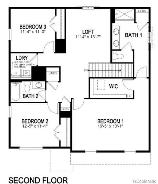 2D floor plan layout of this home in Spring Valley Ranch, Elizabeth, CO (Image 3).