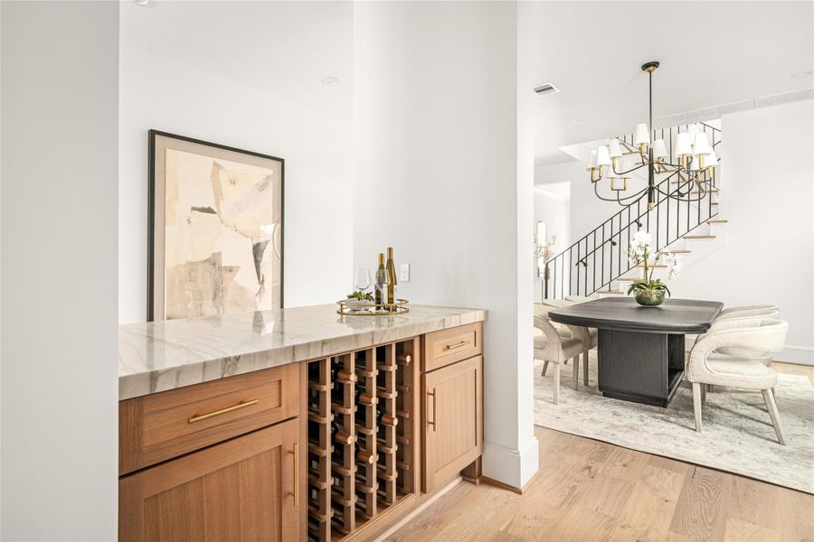 Wet Bar between Dining and Living Room