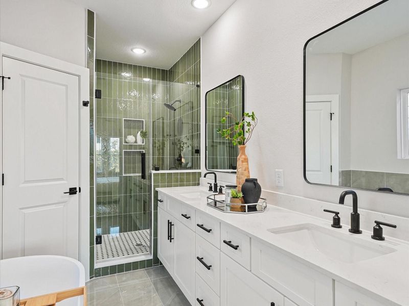 Furnished interior view inside a new home in Skyline Homes at Cavalcade, Houston (Image 18).