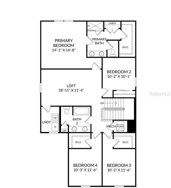 2D floor plan layout of this home in Wynnstone, Davenport, FL (Image 4).