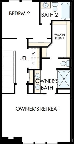 2D floor plan layout of this home in Central Living at Craig, Charlotte, NC (Image 4).