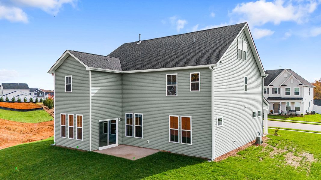 Exterior details and patio area of a home in Hanes Lake, Winston-Salem (Image 4).