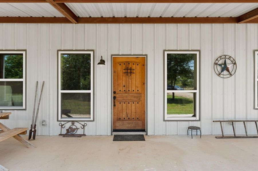Entry way on front porch to front door.