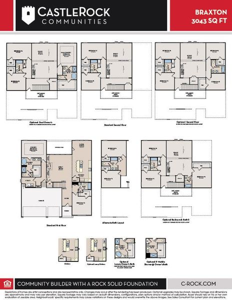 2D floor plan layout of this home in Dorris Farm, White House, TN (Image 2).