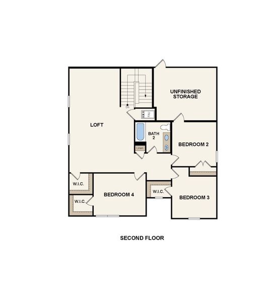 2D floor plan layout for the Medina - 50'S by Century Communities in Trails at Woodhaven, La Marque, TX (Image 4).