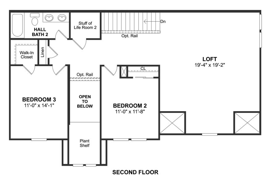 2D floor plan layout for the Mykonos by K. Hovnanian® Homes in Magnolia Trails, Needville, TX (Image 4). 2D floor plan layout for the Mykonos by K. Hovnanian® Homes in Magnolia Trails, Needville, TX (Image 4).