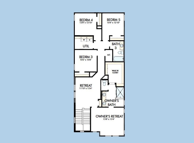 2D floor plan layout for the The Stratos by David Weekley Homes in Reflections at Olympus – Valor, Clermont, FL (Image 3).