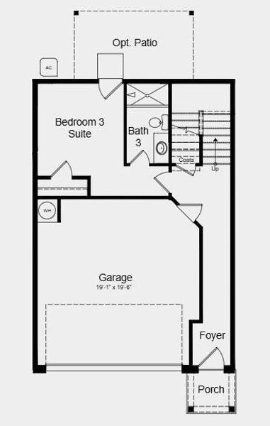 2D floor plan layout of this home in Rosewood Farm, Lawrenceville, GA (Image 3).